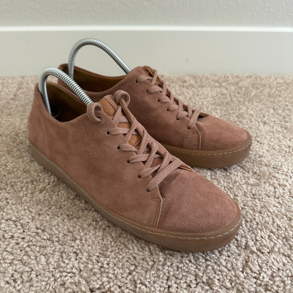 JAK Royal Suede Sneakers Mens 41 Rose Pink Minimalist Low Top Made in Portugal